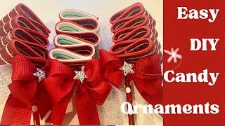 PEPPERMINT RIBBON CANDY ORNAMENTS & Decorations | Christmas Share & Tutorial Easy & Cheap