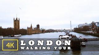 Lambeth Bridge to London Eye via South Bank [4K London Walk]