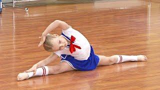 Acrobatic rhythmic gymnastics competition, 10 years old baby kindersport dance
