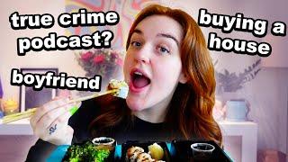 answering ur questions + yamming sushi (Q&A Mukbang)