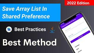 How to save arraylist in sharedpreferences in android | arraylist in sharedpreferences android