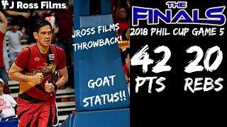 June Mar Fajardo 42 Points / 20 Rebs EPiC Full Highlights 2018 Phil Cup Finals G5 | GOAT STAUS!!