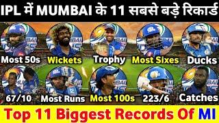 IPL ALL TIME RECORD OF MI : TOP 11 BIGGEST RECORDS OF MUMBAI INDIANS IN IPL HISTORY