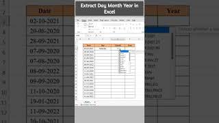 Extract Day Month & Year form a Date in Excel | #excel #excelshortsvideo #swapnjeet #exceltips