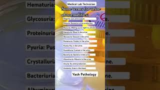 terms for urine abnormalities: medical Lab Technician #mlt#shorts