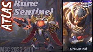 Atlas "Rune Sentinel" MSC 2023 Skin | MLBB Skin Effects 4K UHD | Hero Entrance & Skill Effects