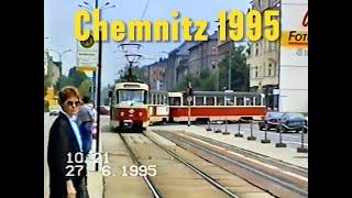 Chemnitz 1995  Züge, Straßenbahn, Autos, Menschen private VHS-C Aufnahmen