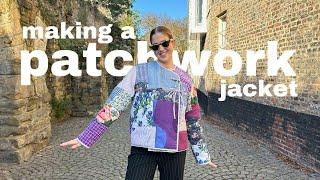 how to make a QUILTED PATCHWORK JACKET from fabric scraps (my first patchwork!!) // SEW WITH ME