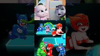Angry Talking Tom  Talking Angela  Talking Hunk  Bro Hacker ⏩ Coffin Dance | Tiles Hop #shorts