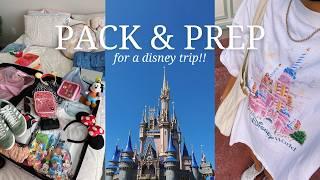 PACK + PREP WITH ME to go to disney!! *productive vibes*