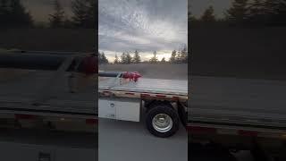 Peterbilt pulling flatbed Fond Du Lac Wisconsin! #trucking #truck #truckdriver #shorts