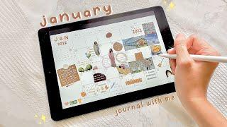 January Journal (ASMR) | iPad Plan With Me | Goodnotes 5 Digital Planner ️