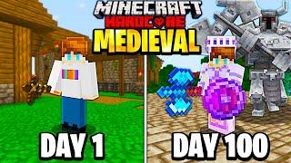 I Survived 100 Days in MEDIEVAL TIMES in Hardcore Minecraft...