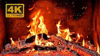 FIREPLACE 4K  Fireplace video with Burning Logs & Fire Sounds