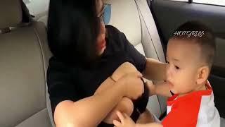 #Day 6 Breastfeeding in car with son  (menyusui anak dalam mobil ) 