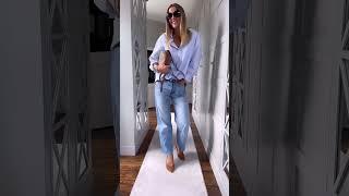 Oversized Shirt with Jeans and Heels REF L031 https://linktr.ee/outfitsmag #over50style #casualstyle