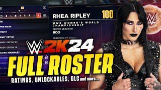 WWE 2K24: FULL ROSTER & RATINGS! Including Showcase, DLC, Unlockables and More!