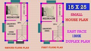 15X25 house plan east facing || 15 by 25 ghar ka naksha | 15x25 house design 1bhk | 15x25 home plan