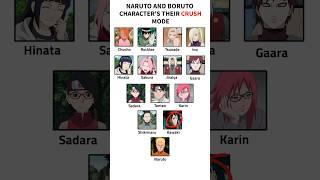 Naruto and Boruto Character's Their Crush  | #comparison #naruto #animeshorts #shorts