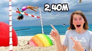 RIESEN GYMNASTIKBALL HOCHSPRUNG Challenge! (am STRAND!)