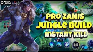 AOV : PRO ZANIS GAMEPLAY || Pro ZANIS jungle build || jungle build arena of Valor || 10 Kill steak 