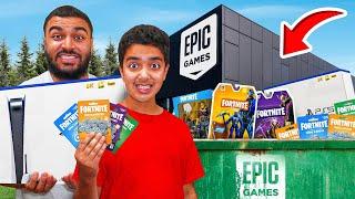 We Went Dumpster Diving At EPIC GAMES and Found V-BUCKS! (JACKPOT!!)