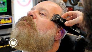 Dense Bearded Guy Gets a "King George" Transformation | The Dapper Den Barbershop