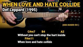 When Love and Hate Collide - Def Leppard (1995) Easy Guitar Chords Tutorial with Lyrics