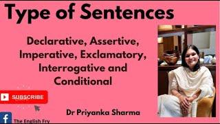 Type of Sentences:Assertive, Interrogative, Conditional,Exclamatory, Imperative. Dr Priyanka Sharma