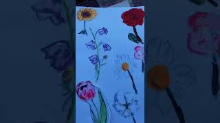 Drawing #aesthetic #drawing #art #paper #flowers #shorts