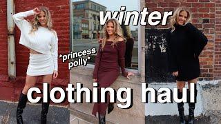 a winter clothing haul + try on | Princess Polly