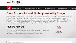 Open Access Journal Finder powered by Enago