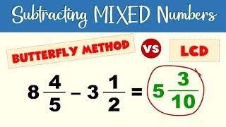 Subtracting Mixed Numbers | Basic Math Review | Ms Rosette