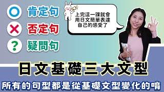 N5 第8課 不再只用單字溝通、學會用日語講出完整的句子｜日文基礎三大文型 - 不論日文會話或是旅遊日文都須學會的基礎文型架構｜肯定句、否定句、疑問句