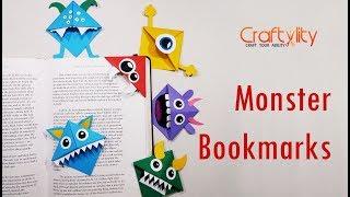 DIY Easy Paper Monster Corner Bookmarks for kids | Cute Monster Bookmarks | DIY bookmarks for Kids