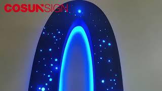 Pounched Face Blue Lighting Led Letter Signs Like a Starry Sky