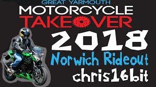 Great Yarmouth Motorcycle Takeover 2018 - Norwich Ride Out, Event and Stunts