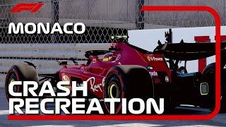 Carlos Sainz's BIG CRASH At Monaco RECREATED | 2023 Monaco Grand Prix