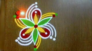 3 Attractive little Rangoli  for beginners colour kolangal 3*2 dots Small muggulu Thiru Aarooran
