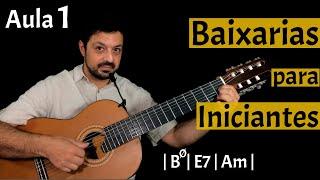 Aula 1 de Violão 7 Cordas Iniciante - | BØ | E7 | Am | Baixarias pra iniciantes - Aula de Violão 7