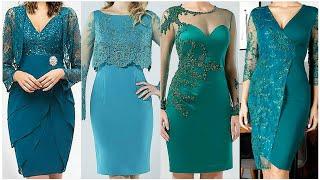 Most stunning glamorous formal bridesmaids bodycon dresses/evergreen pretty patchwork lace dresses