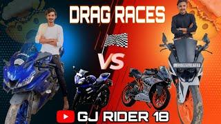 aaj R15V3 vs ktm Rc 200 drag race kardiya || aaj ke ride mai bahot sare dost mile 