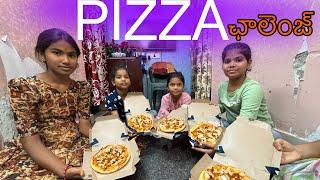 Pizza challenge for janavi and team || rider mallesh pizza challenge videos ||