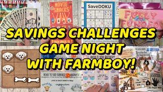 SAVINGS CHALLENGES GAME NIGHT WITH FARMBOY! New collabs, NEW GAMES! Cash stuffing for sinking funds!