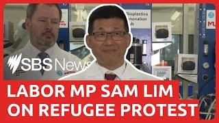 Labor MP Sam Lim comments on refugee encampment staged outside his Perth office