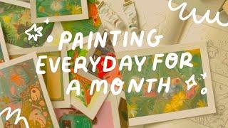 painting every day for a month  art studio vlog