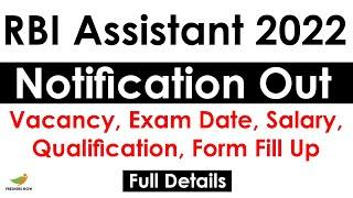 RBI Assistant Jobs Notification 2022 | Vacancies | Age | Salary | Selection process | Full Details