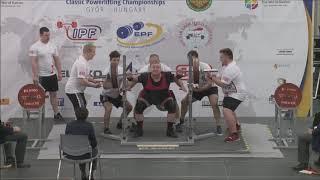 Nikeshin Sergey RAW total 640kg@120+kg. European Classic Championships 2019. Masters 3