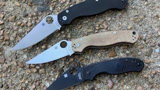 Spyderco’s Military 2, Para Military 2, and Para 3 side by side comparison