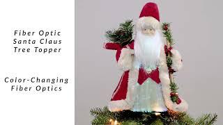 Lighted Color-Changing Fiber Optic Santa Claus Christmas Tree Topper - 12" | Northlight RP97060